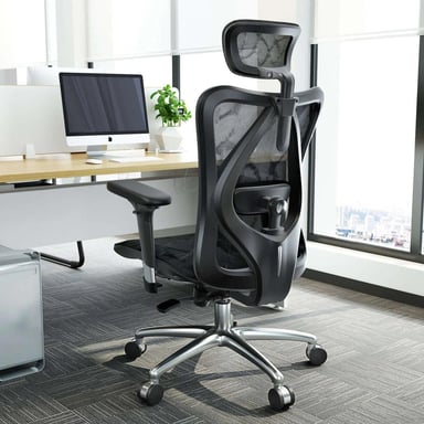 Chaise ergonomique SIHOO M57 - Accoudoirs 3D, support lombaire réglable, Mesh haute qualité - 150 kg max - Noir