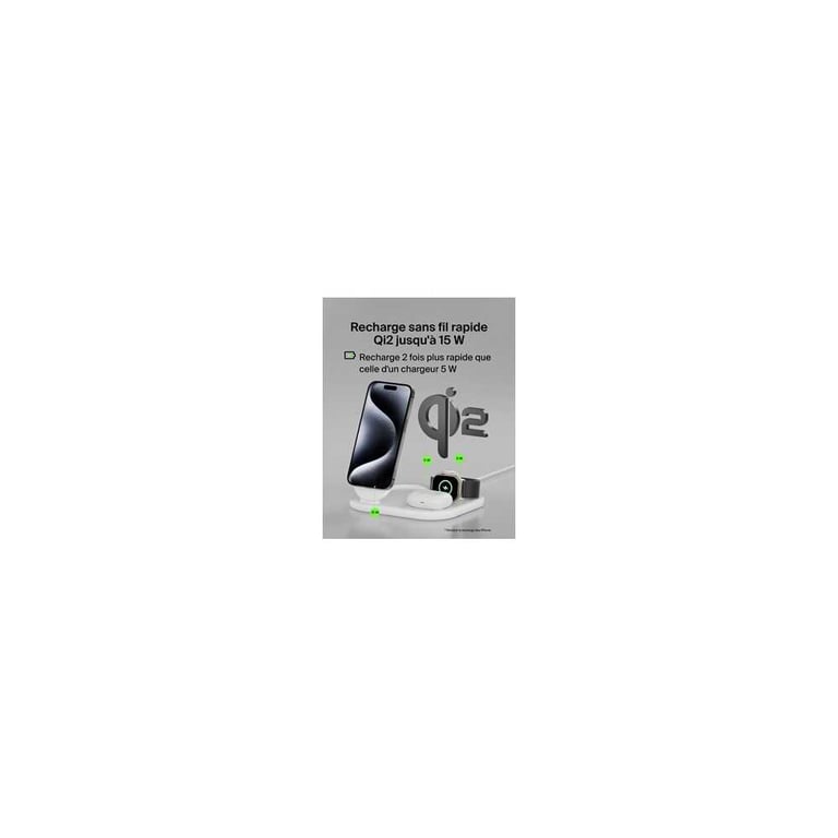 Belkin BoostCharge Casques, Smartphone, Smartwatch Blanc USB Recharge sans fil Charge rapide Intérieure - Neuf