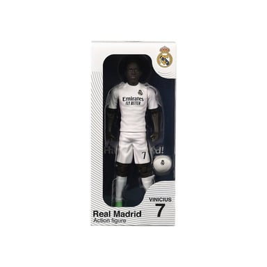 Figurine articulée MEGABLEU Real Madrid Vinicius 20 cm PVC avec ballon Blanc
