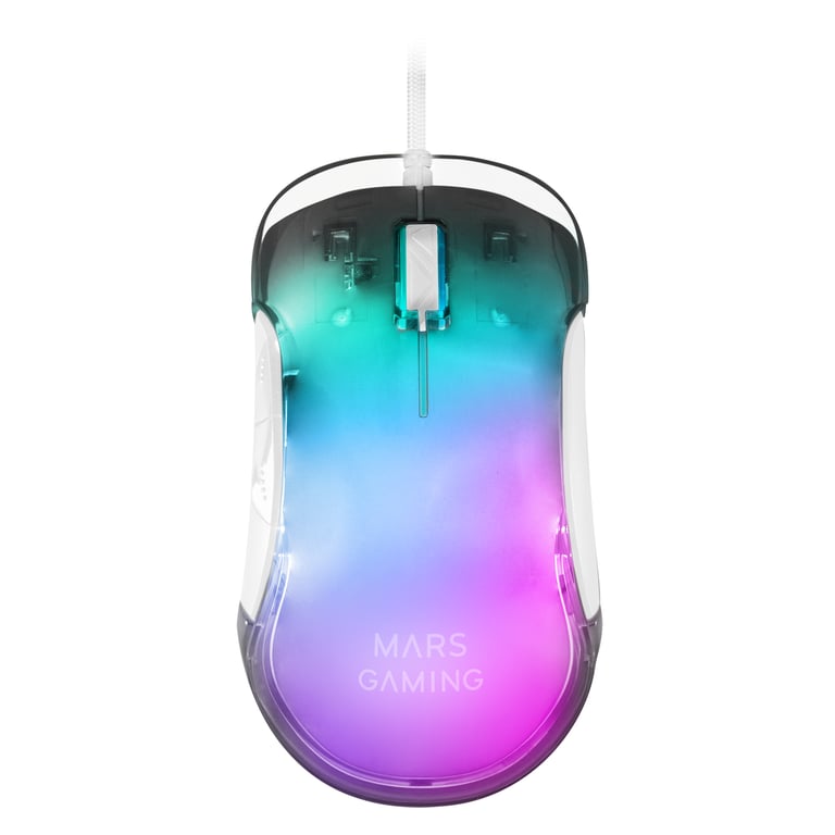 Souris Mars Gaming MMGLOWW – Filaire, Optique, 12800 DPI, RGB, Finition Miroir