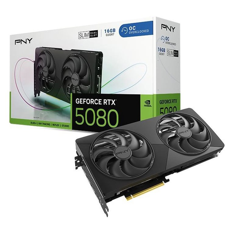 Carte Graphique PNY GeForce RTX 5080 SLIM OC – 16 Go GDDR7 - vue 3