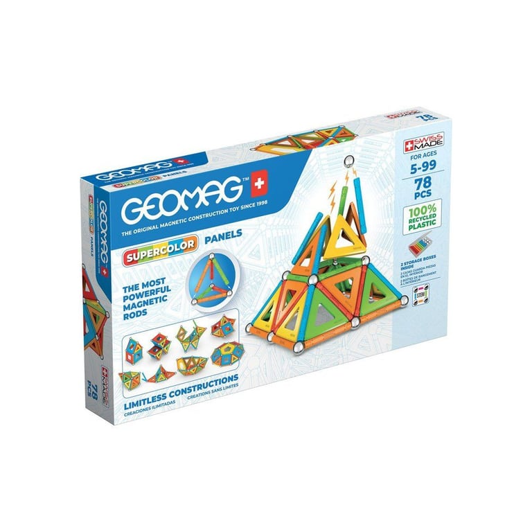 GEOMAG Supercolor Panels Recycled Jeu de construction magnétique plastique recyclé 78 pièces dès - vue 2