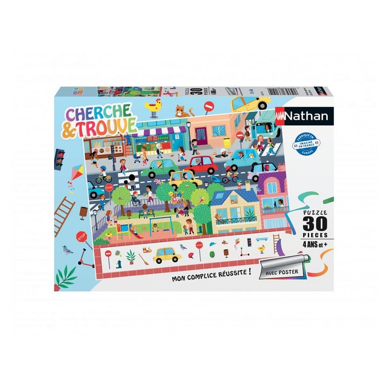 Puzzle Nathan Cherche et Trouve 30 Pièces : Aventure en Ville - Neuf
