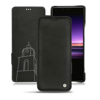 Housse cuir Sony Xperia 1 -  - Noir - Cuir lisse premium