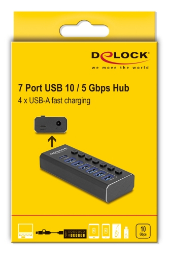 DeLOCK 64326 hub & concentrateur USB 3.2 Gen 2 3.1 Gen 2 Type C 10000 Mbit/ Neuf - vue 2