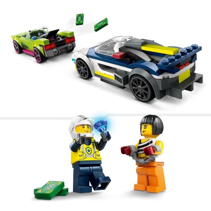 Lego City La Course poursuite Entre La Voiture De Police Et La Super Voiture 60415 Lego La Boîte - vue 4