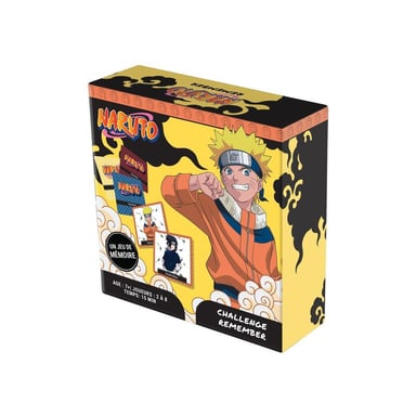 Jeu de société Topi Games Naruto Remember Challenge Mémoire visuelle 100 cartes 2 niveaux 2 à 6 joueurs Noir