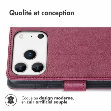 imoshion Étui de télephone portefeuille pour Apple iPhone 17 Pro - Bordeaux