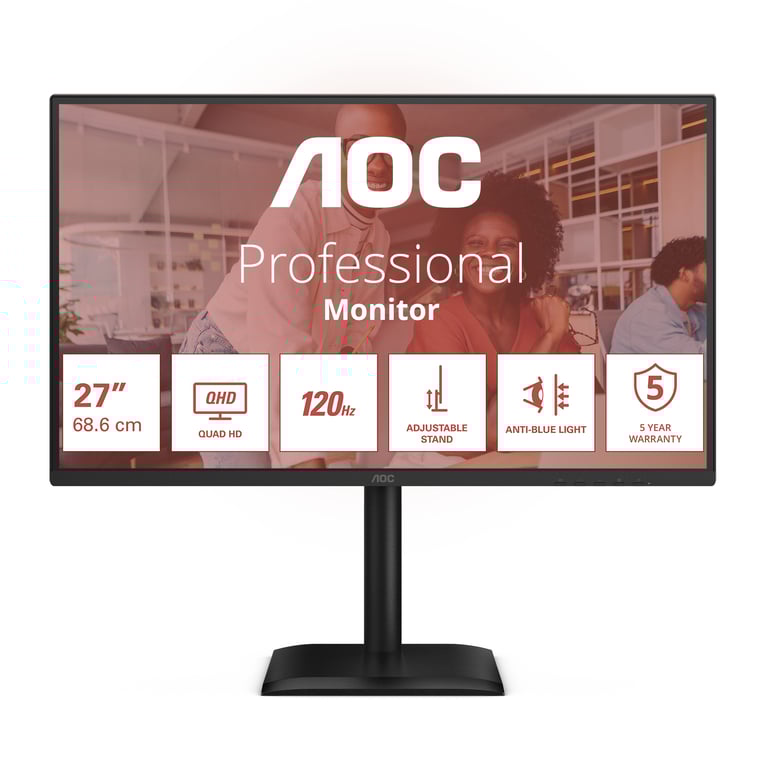 AOC E4 Q27E4CV écran plat de PC 68 6 cm 27 2560 x 1440 pixels Quad HD LED Neuf - vue 1