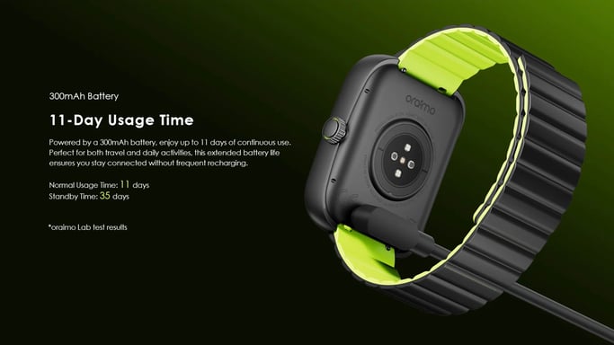 Montre Connectée oraimo Watch Nova N : Écran AMOLED 2,04?, Autonomie 11 Jours et Appels HD Sans Fil