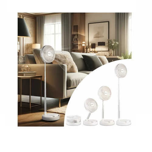 Ventilateur télescopique Ø 18 5 cm rechargeable avec fonction batterie externe - vue 4