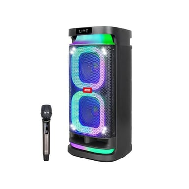 Altoparlante Karaoke XO F58 - Bluetooth - 40W - Illuminazione RGB - Microfono Wireless Incluso - Ingresso per Strumenti e Microfoni Aggiuntivi - Colore Nero