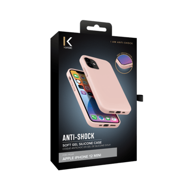 Custodia antiurto in morbido silicone gel per Apple iPhone 12 mini, Rosa sabbia
