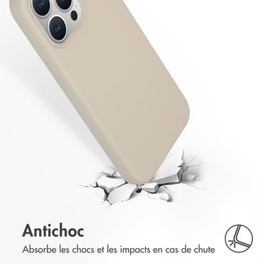 Accezz Coque Liquid Silicone pour Apple iPhone 15 Pro Max - Stone