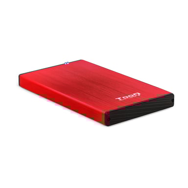 TooQ TQE-2527R Boîtier de disques de stockage Boîtier HDD Noir, Rouge 2.5''