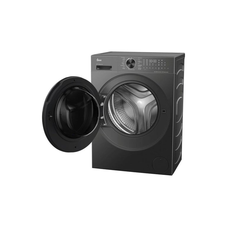 Machine à laver hublot Hoover HLP610BL10GUH-47 10 kg vapeur 1600 tr/min Wi?Fi Noir, moteur BLDC, 15 programmes - Neuf