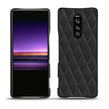 Coque cuir Sony Xperia 1 -  - Noir - Cuir lisse couture