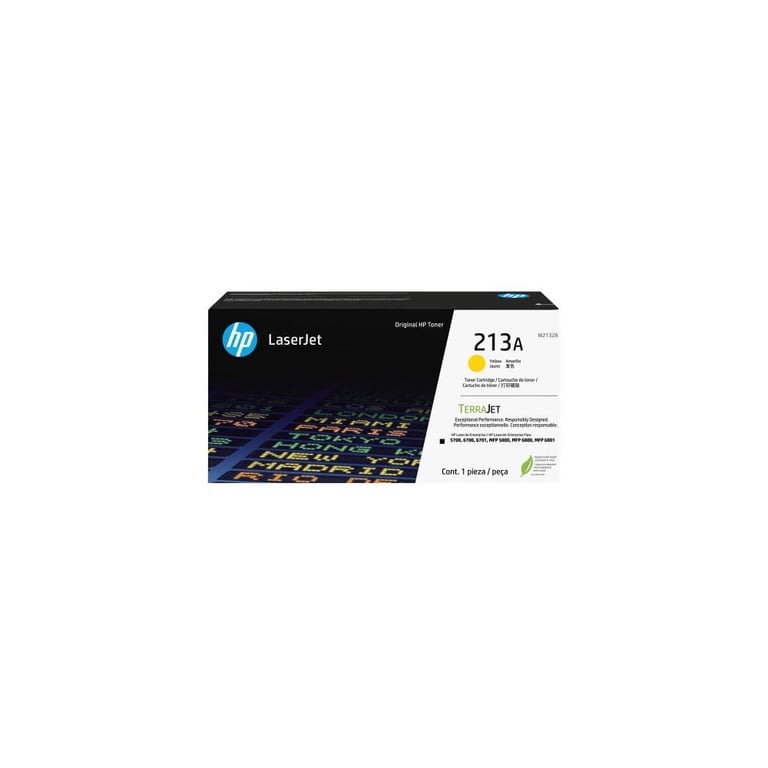 Cartouche toner laser HP 213A Jaune W2132A LaserJet authentique 3000 pages - Neuf
