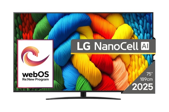 LG NanoCell AI 75NANO81A3A Televisor 190,5 cm (75'') 4K Ultra HD Smart TV Wifi Negro