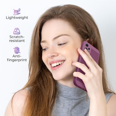 Moozy VentiGuard Coque de téléphone pour Xiaomi Redmi Note 12 Pro 5G, Violet – Housse respirante avec motif perforé pour la circulation de l'air, ventilation, anti-surchauffe