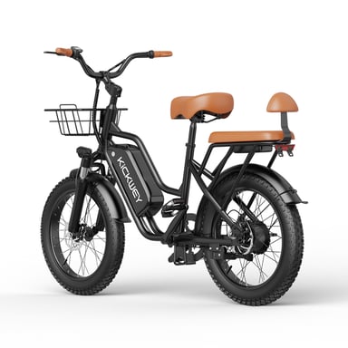 Bicicletta elettrica urbana KICKWEY LD20 con batteria rimovibile da 48V 20Ah, cestino anteriore e sellino posteriore