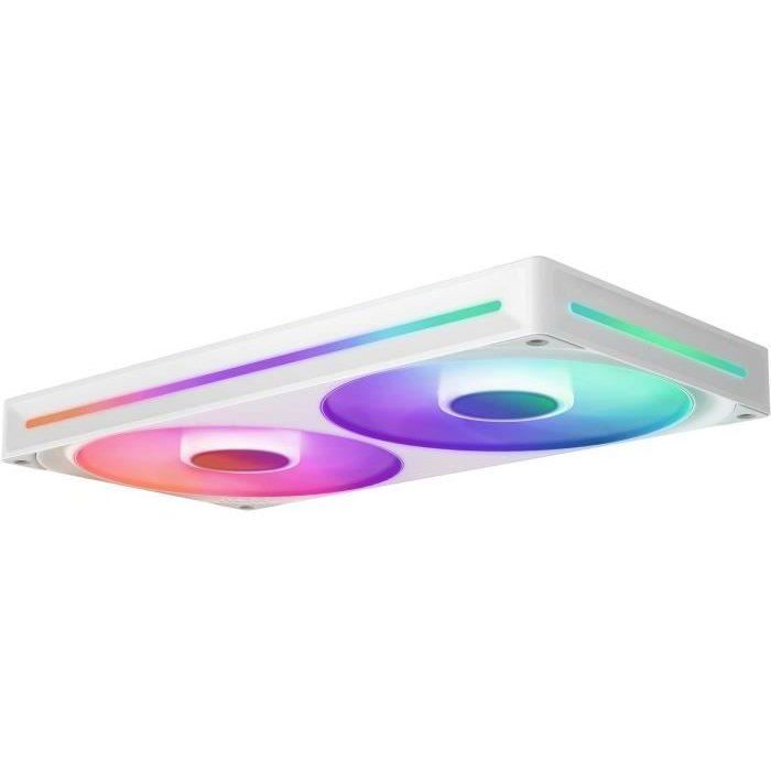 Ventilateur boîtier NZXT RF-U28HF-W1 PWM 140 mm RGB Blanc, 500-2000 tr/min, éclairage multi-LED - Neuf
