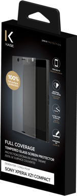 Protection d'écran en verre trempé (100% de surface couverte) pour Sony Xperia XZ1 Compact, Transparente