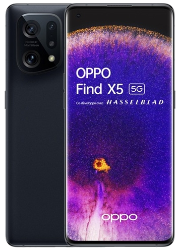 OPPO Find X5 CPH2307 16,6 cm (6.55 ) Double SIM Android 12 5G USB Type-C 8 Go 256 Go 4800 mAh Noir