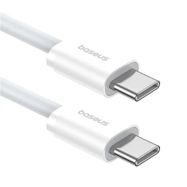 Baseus USB-C / USB-C 30W PD 480 Mbps Cable de datos y carga rápida 2 metros Blanco