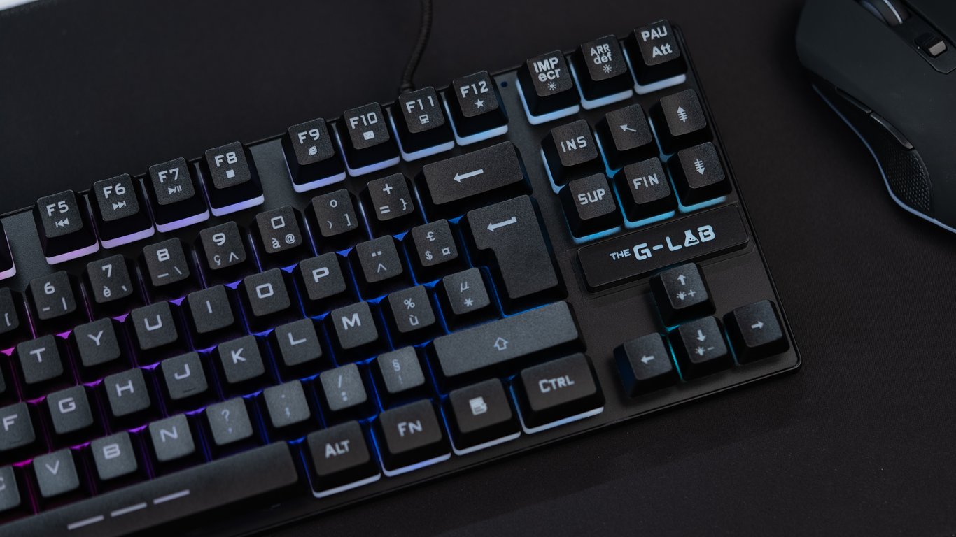 The G-Lab Keyz Caesium TKL teclado USB AZERTY Francés Negro