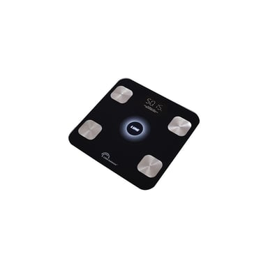 Bilancia connessa LITTLE BALANCE 8861 Vetro temperato Nero Bluetooth 13 analisi LED fino a 180 kg precisione 100 g