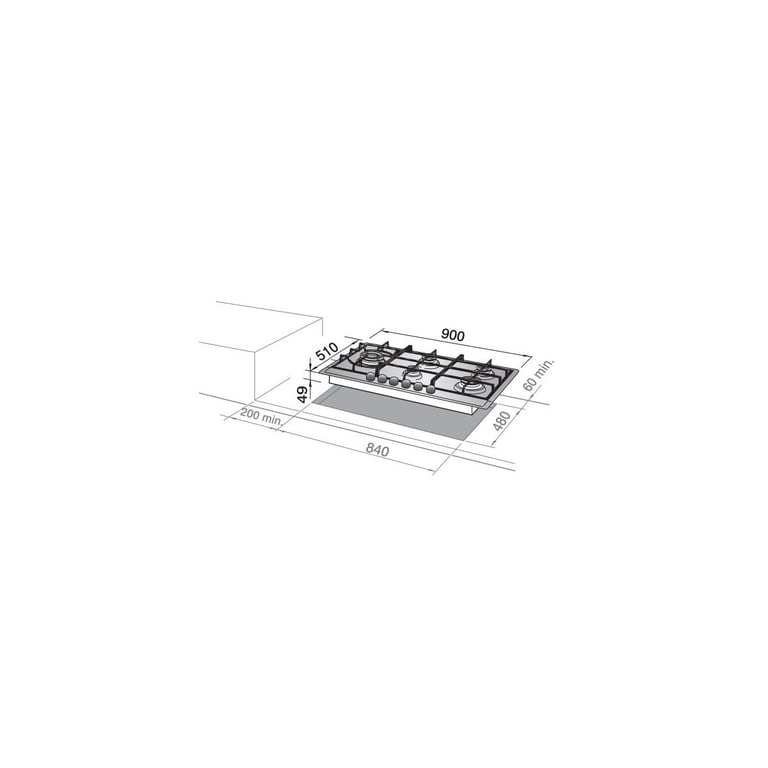 De'Longhi NSL 590 X Table de cuisson à gaz encastrable 90 cm Acier inoxydable 5 brûleurs Neuf - vue 2
