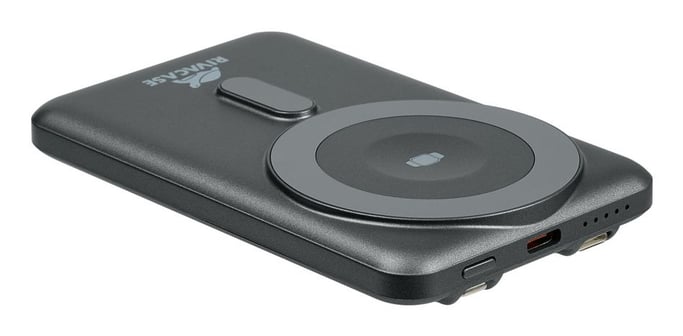 Rivacase VA2607 batería externa Polímero de litio 5000 mAh Cargador inalámbrico Negro, Gris