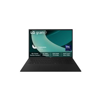 Ordinateur portable LG gram 17 17Z90TL Intel Core Ultra 7 32 Go RAM 1 To SSD 17  QHD+ IPS Noir - Neuf