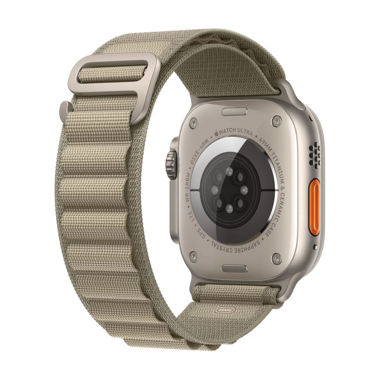 Watch Ultra 2 GPS + Cellulaire, boitier en titane de 49 mm avec boucle alpine, Vert Olive, S - Neuf