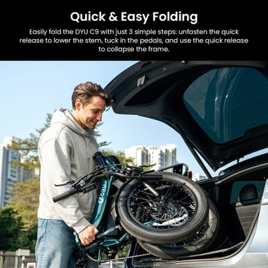 DYU C9 Bicicletta elettrica pieghevole 250W 48V 15,6Ah Verde
