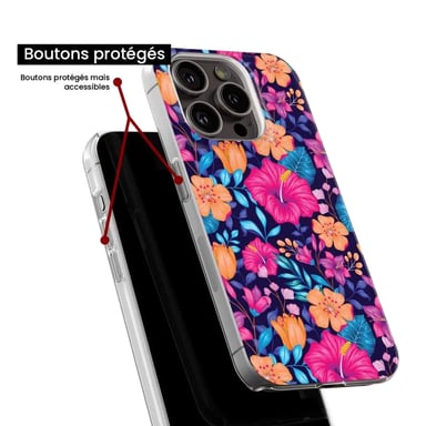 Coque en silicone - Compatible Samsung Galaxy A34 5G - design fleurs exotiques