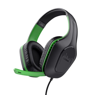 Trust GXT 415X ZIROX Cuffia cablata ad archetto Play Nero, Verde