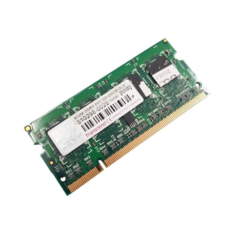 512Mo RAM DDR2 TRANSCEND 510298 JM667QSJ SO DIMM PC2 5300 Très bon état