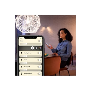 PHILIPS Hue White - Kit de inicio de bombilla LED Connected - 9.5W - E27 - Pack de 2