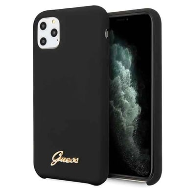 Funda Guess para iPhone 11 Pro negro Silicona Logo Vintage Oro