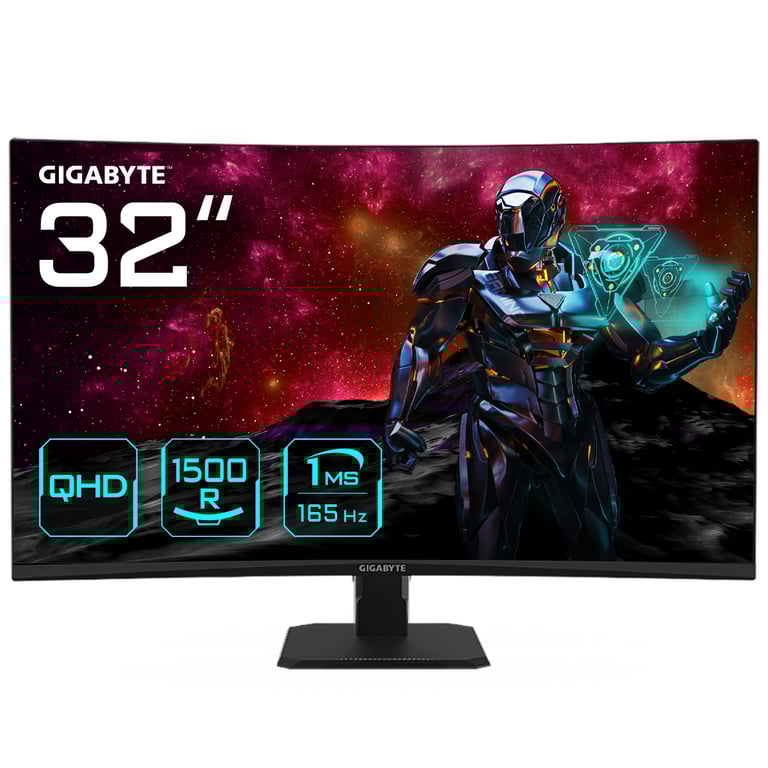 GIGABYTE GS32QC Moniteur de jeu incurvé 31 5 QHD 2560 x 1440 165Hz 1ms 300 cdm² FreeSync Premium HDR Ready HDMI 2.0 DisplayPort 1.4 Neuf - vue 10