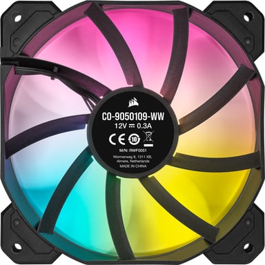 Corsair SP120 RGB ELITE Ventola per PC 12 cm Nero 3 pezzi