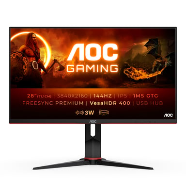 Pantalla plana para PC AOC G2 U28G2XU/BK 71,1 cm (28'') 3840 x 2160 píxeles 4K Ultra HD LED Negro, Rojo