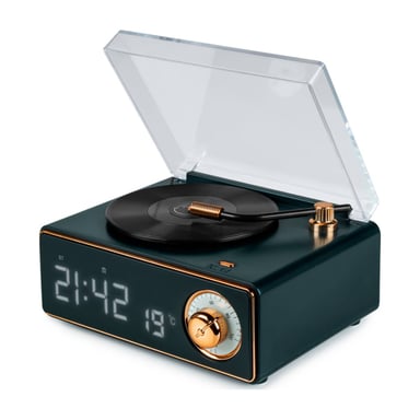 BigBen EPOK Retro Altavoz Bluetooth y Reloj Despertador Verde