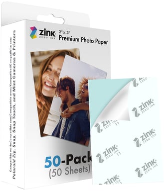 Paquete de 50 ZINK Instant Photo Paper 2x3'' - Compatible con Polaroid, Kodak, Canon, HP