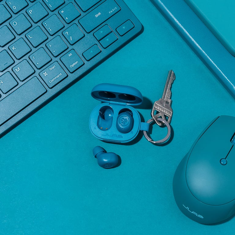 JLab JBuds Mini Casque Sans fil Ecouteurs Appels/Musique Bluetooth Couleur aqua - Neuf