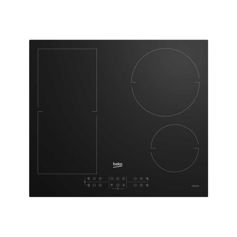 Beko Plaque de cuisson induction HII64203FMT 59 cm 4 foyers Flexizone 7200 W verre noir