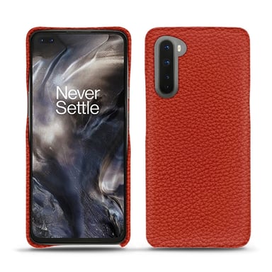 Coque cuir OnePlus Nord -  - Orange - Cuir grainé