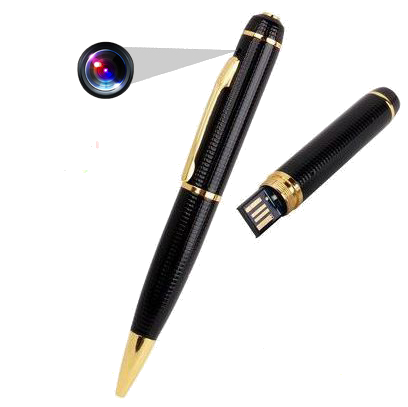 Stylo Bille Caméra Espion HD Microphone Appareil Photo Surveillance Noir 16 Go Plastique YONIS